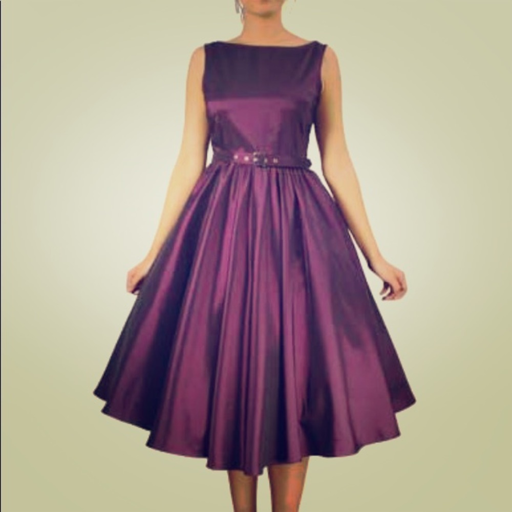 Size 44 (US 16) purple retro dress from Chic Star